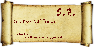 Stefko Nándor névjegykártya
