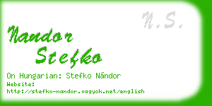 nandor stefko business card