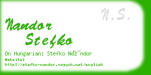 nandor stefko business card